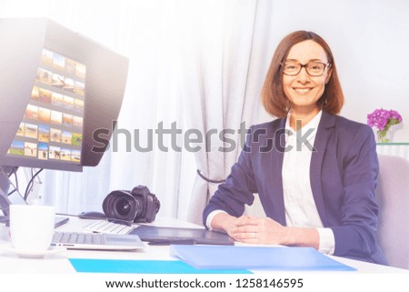 Female graphic designer working in the office