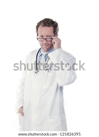 portrait of a young doctor wearing spectacles with hands in pocket