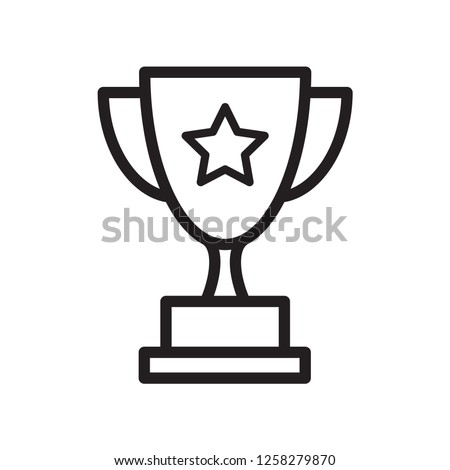 trophy icon in trendy flat style  Royalty-Free Stock Photo #1258279870