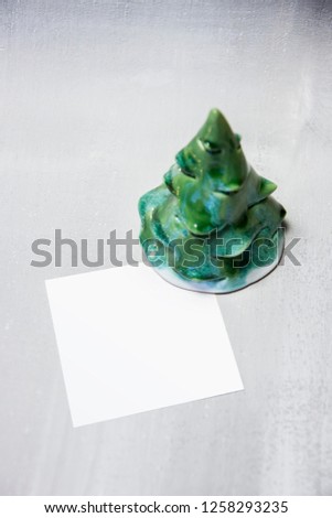 Christmas composition with Blank, Christmas Decorations, Flatlay, Copy Space