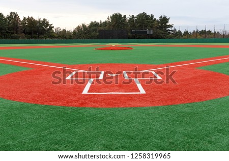 A baseball field landscape Royalty-Free Stock Photo #1258319965