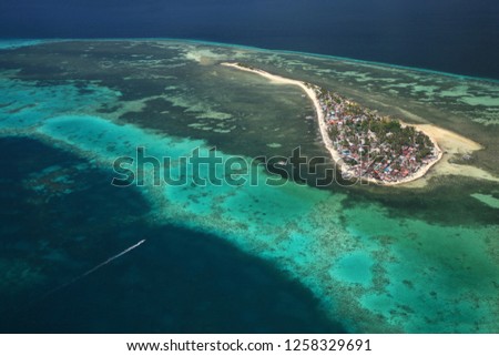 A sky view of Coamen Islets in Philippines. Royalty-Free Stock Photo #1258329691