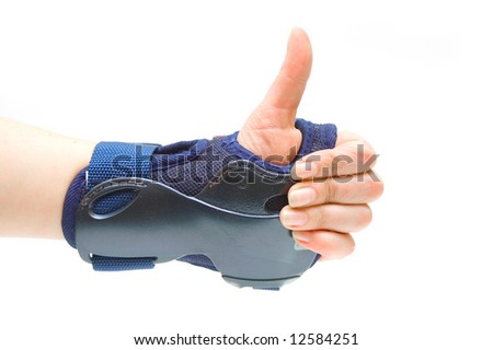 Roller`s hand with glove