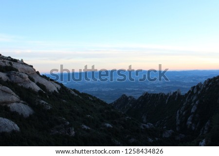 hight green mountains and sunset
