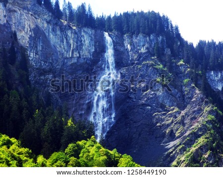 Hohbachfall waterfall in Weisstannen - Canton of St. Gallen, Switzerland