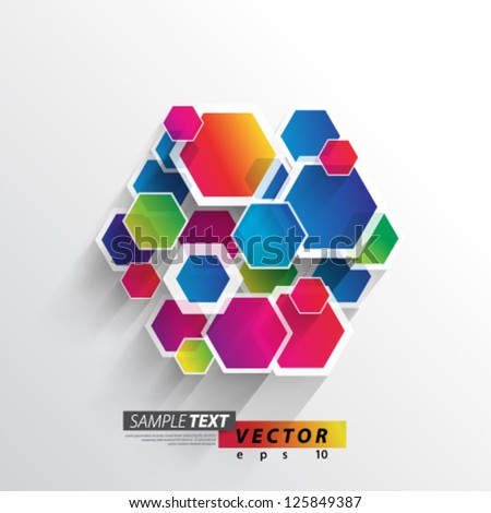 Vector Design - eps10 Overlapping Hexagon Concept Background