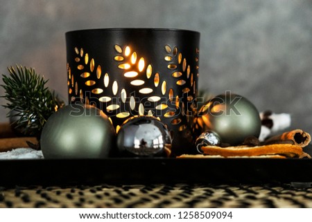 Detail photo of Christmas decoration. Christian symbolism.