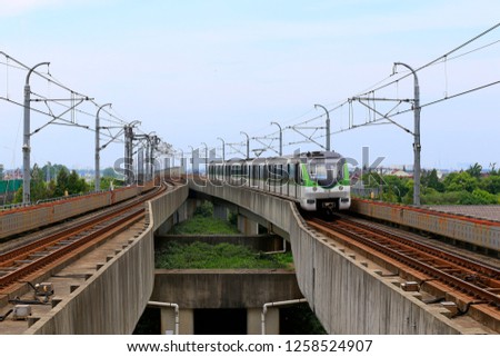 Trains run on rails