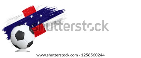 Painted brush stroke in the flag of Netherlands Antilles. Soccer banner with classic design isolated on white background with place for your text
