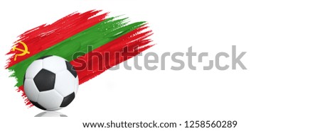 Painted brush stroke in the flag of Transnistria. Soccer banner with classic design isolated on white background with place for your text