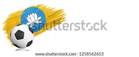 Painted brush stroke in the flag of Kalmykia. Soccer banner with classic design isolated on white background with place for your text