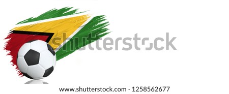 Painted brush stroke in the flag of Guyana. Soccer banner with classic design isolated on white background with place for your text