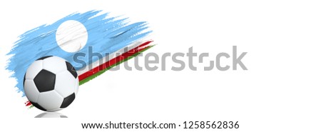 Painted brush stroke in the flag of Sakha Republic. Soccer banner with classic design isolated on white background with place for your text