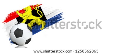 Painted brush stroke in the flag of Benelux. Soccer banner with classic design isolated on white background with place for your text