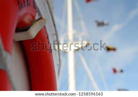 Life buoy on a boat