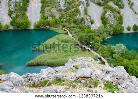 Zrmanja and Krupa Rivers in northern Dalmatia, Croatia are famous for their canons springs and clear waters. This was a site of Winnetou filming.