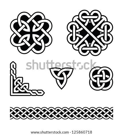Celtic knots patterns - vector Royalty-Free Stock Photo #125860718
