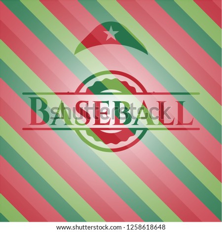 Baseball christmas colors emblem.