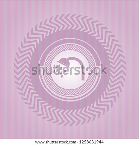shower icon inside badge with pink background