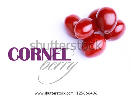 Cornel Berry with Text Isolated On White Background