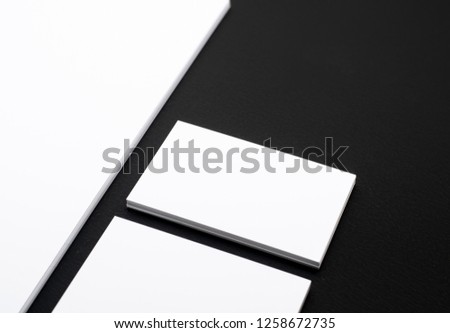 Simple business card design template on black background