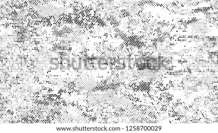 Halftone Grainy Texture with Grunge Dots and Spots. Retro Spotted Pattern. Polka Dots Style Texture. Black and White Noise Fashion Print Design Pattern.