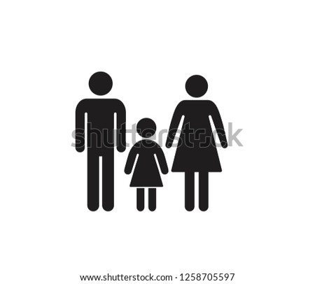 Modern Family Icon vector on white background, Parents symbol for your web site design, logo, app, UI. Vector illustration