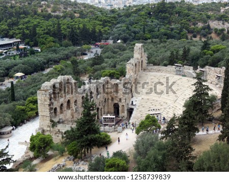  Europe,Athens,view of Odeon of Herodotus from the Acropolis
                          