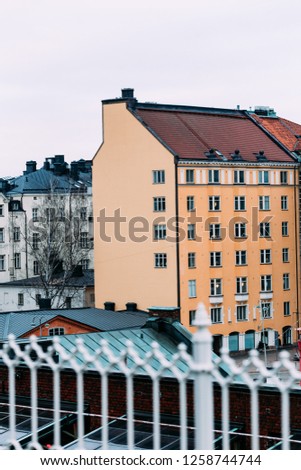 Helsinki winter cityscape