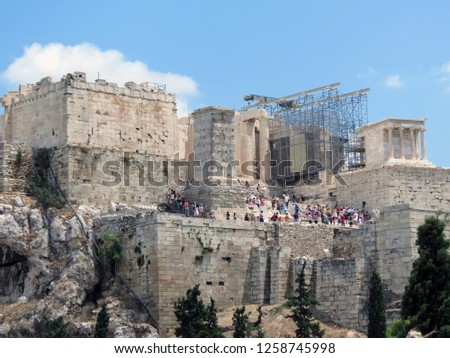 Europe, Greece, Athens, many people want to see the beauty of the Acropolis
                          