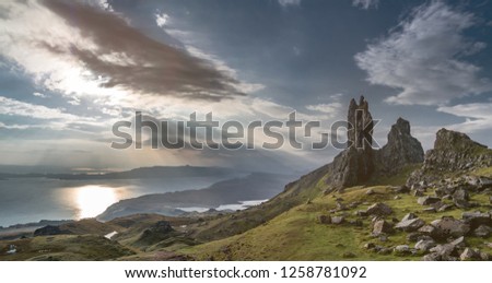 The Old Man Of Storr on the Isle of Skye during sunrise in autumn