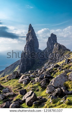 The Old Man Of Storr on the Isle of Skye during sunrise in autumn