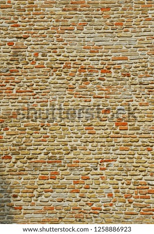Italy Ravenna, medieval brick wall.