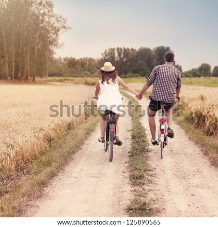 Romantic cycling Royalty-Free Stock Photo #125890565