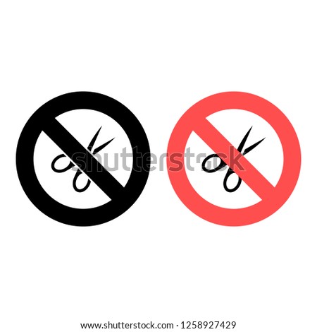 scissors ban, prohibition icon. Simple glyph illustration of web set for UI and UX, website or mobile application