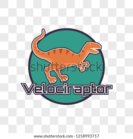 Velociraptor dinosaur isolated on transparent background. vector illustration
