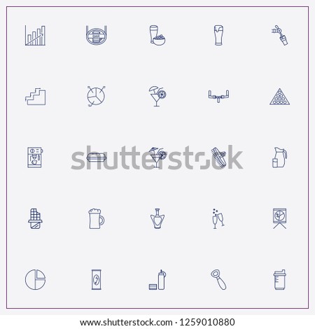 icon set about bar with keywords graph, beer pub logo and thermos bottle