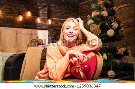 Christmas woman. Smiling girl winter. Funny. Happy new year. Home Holiday. Merry xmas and happy new year. New year. Happy new year girl