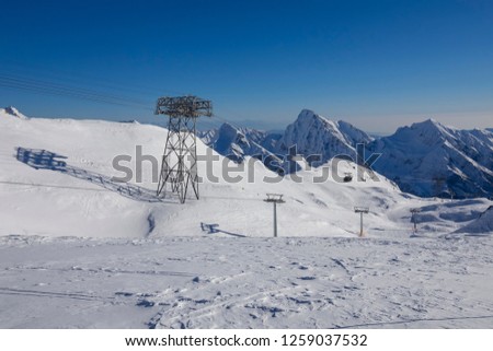 Cableway in the alps o Piedmont