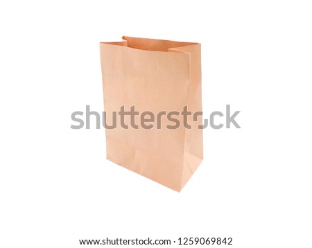 Paper bag isolated on white background. Clipping Path 