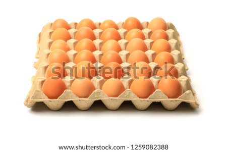 Eggs in a plate on a white background