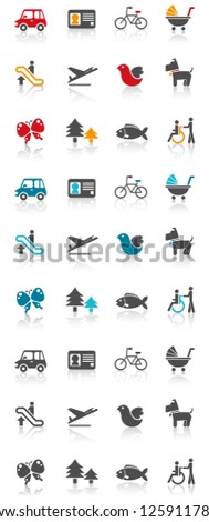 Mode of transportation set icon
