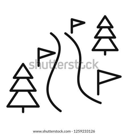 Ski mountain track icon. Outline ski mountain track vector icon for web design isolated on white background