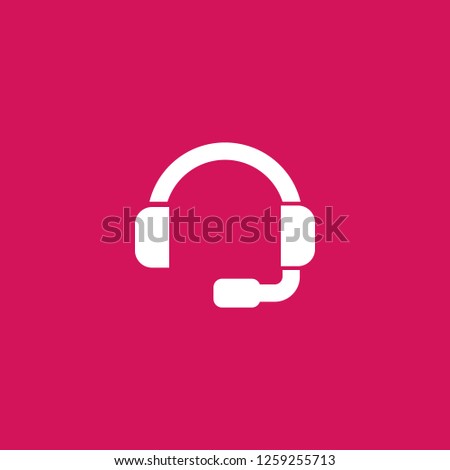 headset icon vector. headset sign on pink background. headset icon for web and app