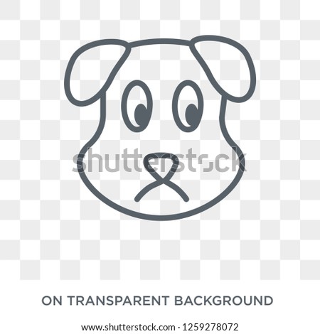 Dog emoji icon. Dog emoji design concept from Emoji collection. Simple element vector illustration on transparent background.