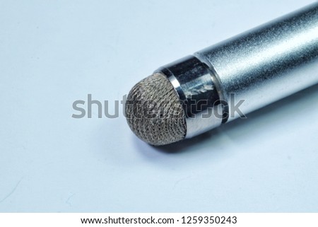 Macro photography of tablet pen eraser from graphic designer.