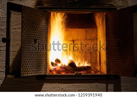                                Traditional fireplace background.