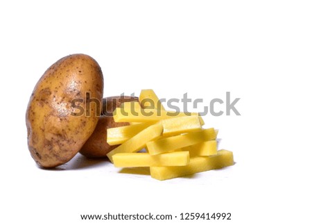 Fresh potato white background
