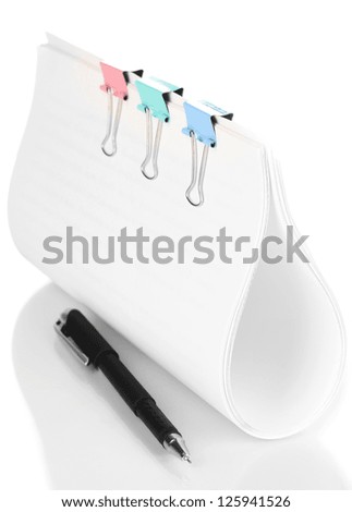 Documents with binder clips