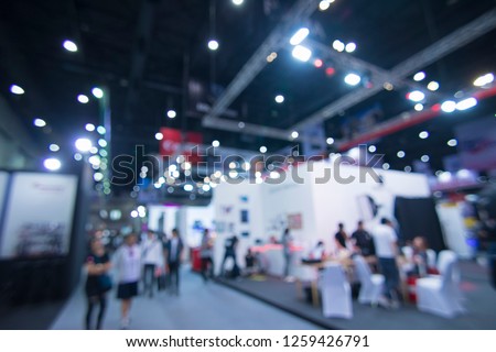 Abstract blur Expo,Large room for the event,Exhibition Royalty-Free Stock Photo #1259426791